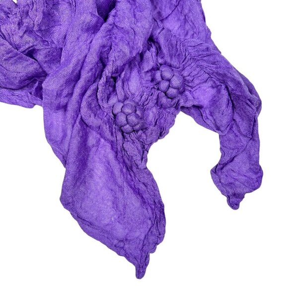 NWOT RAJ Boho Purple Scarf Crinkle Cotton Ruching Fashion Accessory Artsy - Picture 5 of 9